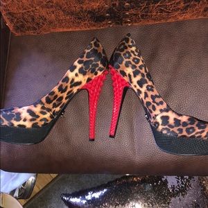Sexy Cheetah and red heel shoes